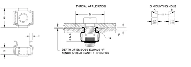 Cage nut metric