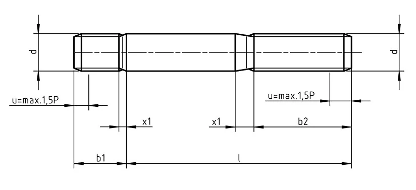 Custom Double End Stud Dimensions