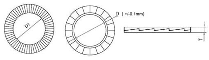 DIN 25201 wedge lock washer dimensions