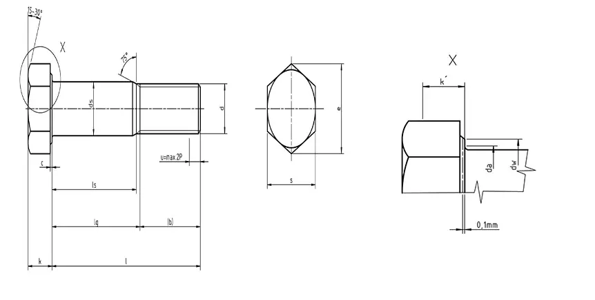 DIN 7968 Dimensions