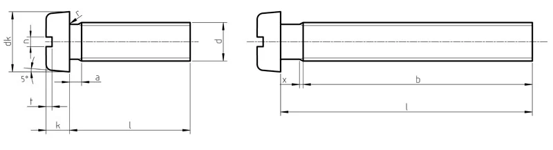 din 84 -machine screw cheese head screw dimensions