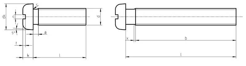 din 85 -machine screw cheese head screw dimensions