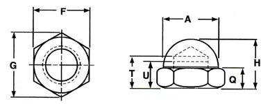 dome nut inches