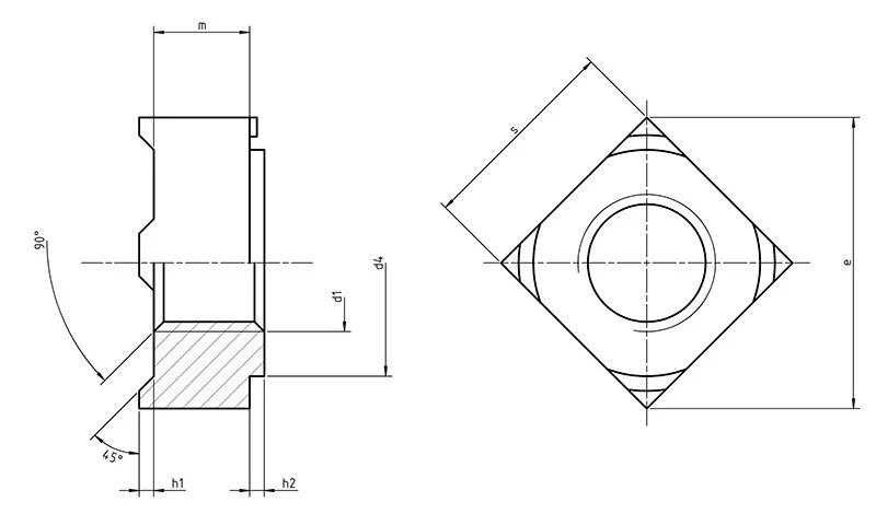 Square Weld Nuts