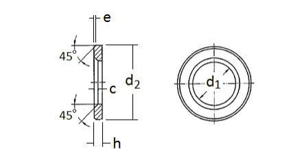 Dimensions of DIN EN 14399 plain washer