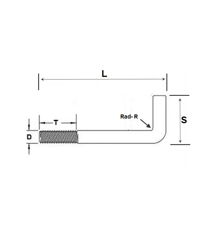 L Bolt Dimensions